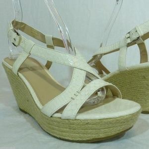 New Via Spiga Leather Wedge Sandal